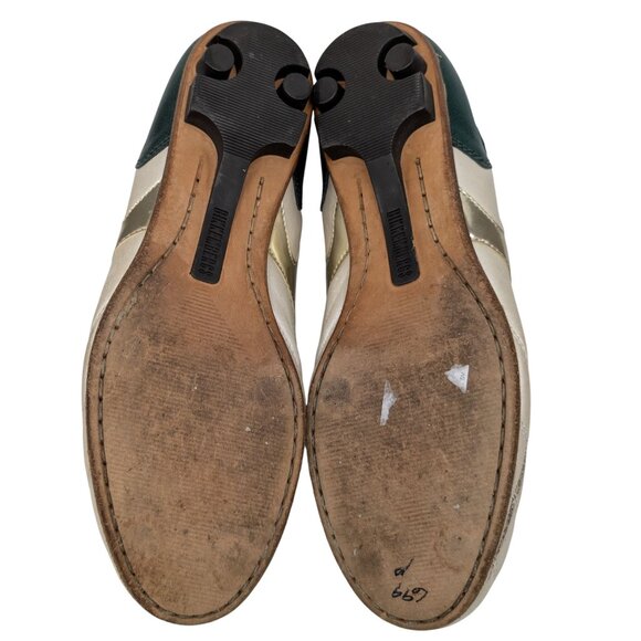 Bikkembergs Futsal Shoes Womens Metallic Green Gold Cream Leather EU 39 US 8.5 - Picture 8 of 14